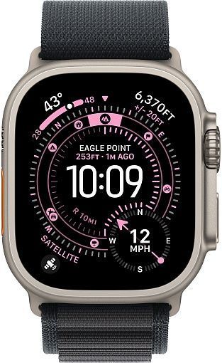 Apple Watch Ultra 3 (2025) 49mm Natural Titanium Case with Black Alpine Loop Medium