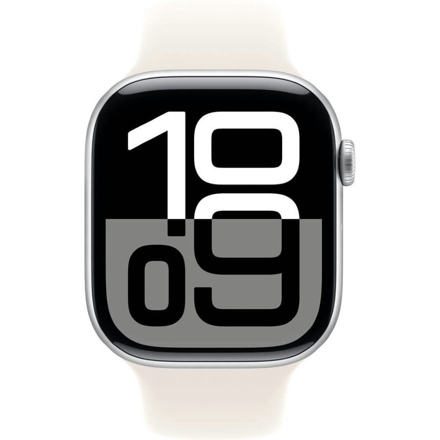 Умные часы Apple Watch Series 10 46mm Silver Aluminum Case with Starlight Sport Band (M/L)