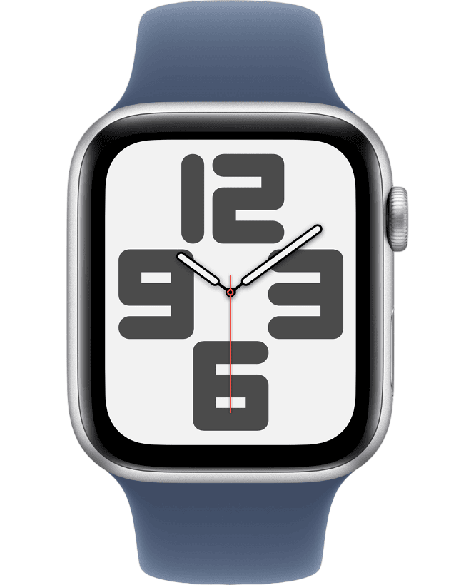 Умные часы Apple Watch SE 2024 44mm Silver Aluminum Case with Denim Sport Band (M/L)