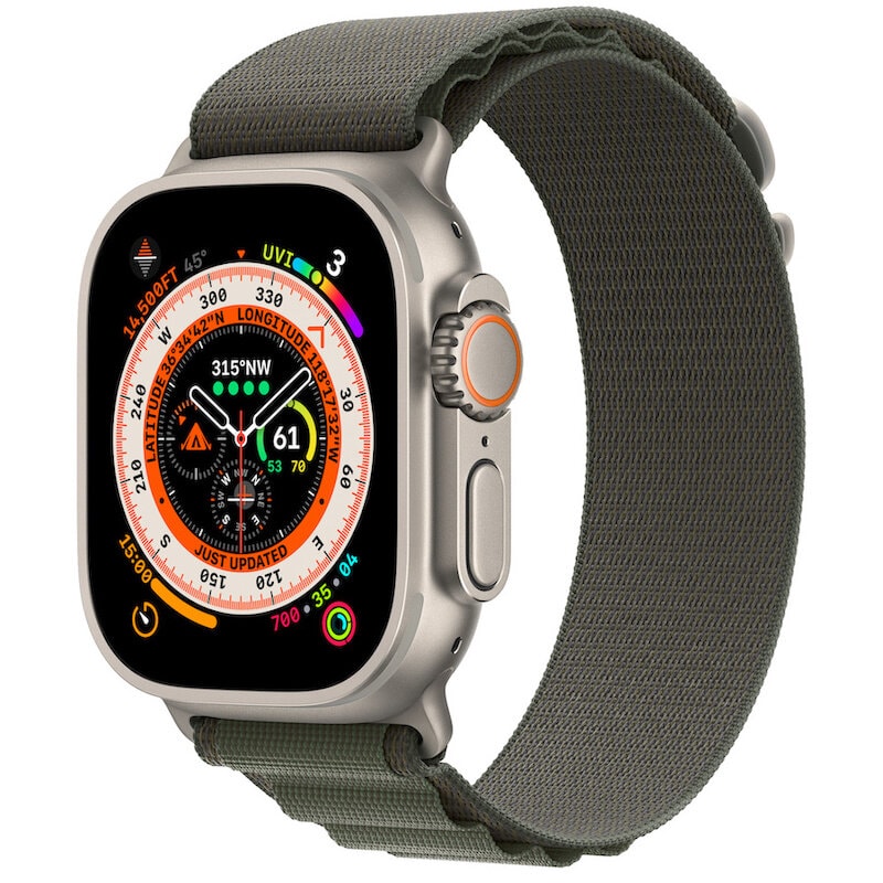 Умные часы Apple Watch Ultra 49mm Titanium Case Green Alpine Loop (S)