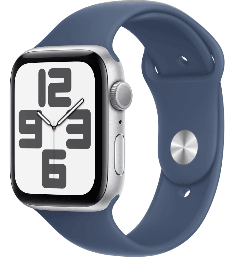 Умные часы Apple Watch SE 2024 44mm Silver Aluminum Case with Denim Sport Band (M/L)
