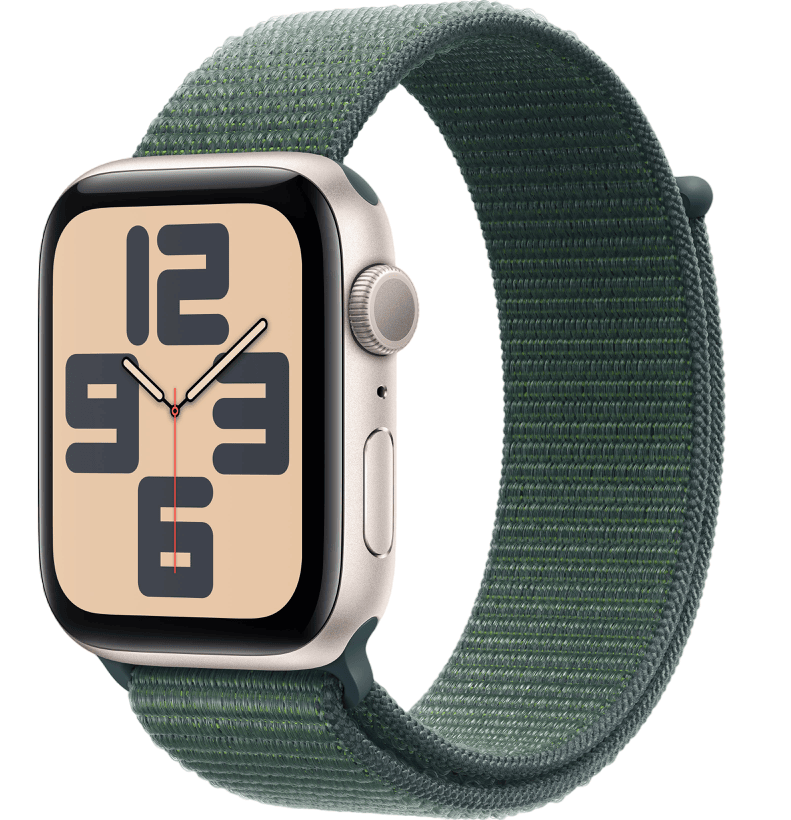 Умные часы Apple Watch SE 2024 44mm Starlight Aluminum Case with Lake Green Sport Loop