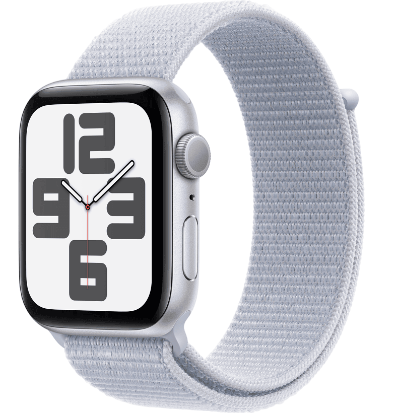 Умные часы Apple Watch SE 2024 44mm Silver Aluminum Case with Blue Cloud Sport Loop