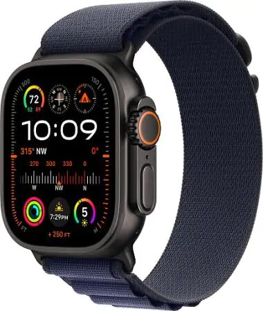 Умные часы Apple Watch Ultra 2 2024 49mm Black Titanium Case with Navy Alpine Loop (S)