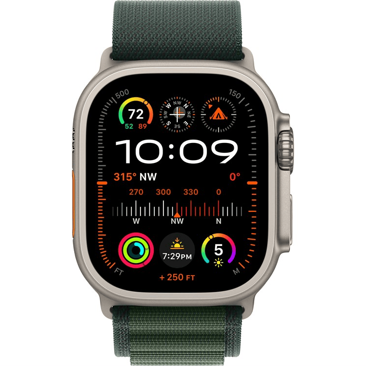Умные часы Apple Watch Ultra 2 2024 49mm Natural Titanium Case with Dark Green Alpine Loop (M)