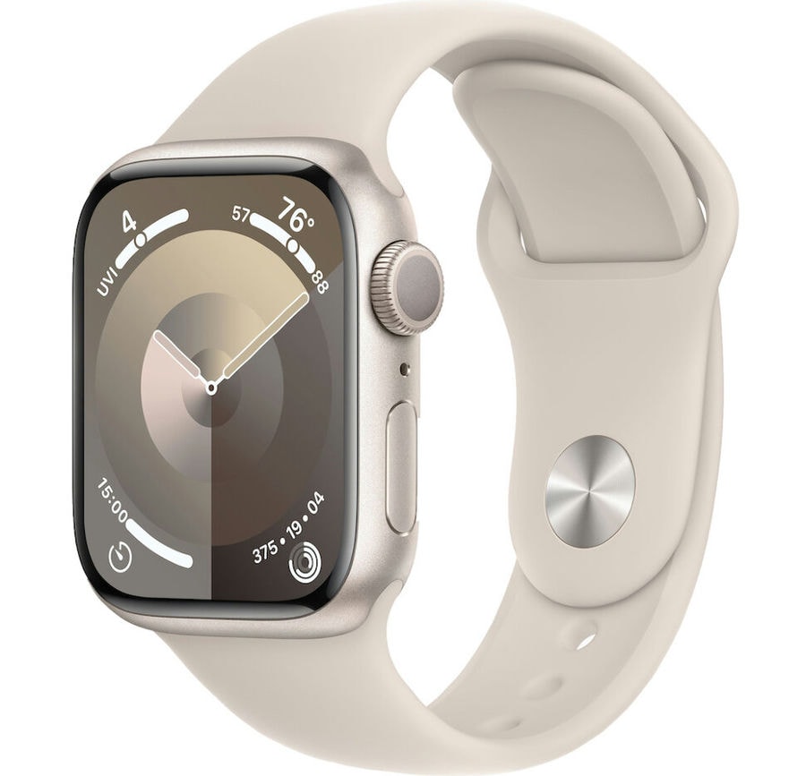 Умные часы Apple Watch Series 9 41mm Starlight Aluminum Case with Starlight Sport Band (S/M)