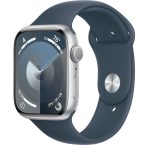 Умные часы Apple Watch Series 9 45mm Silver Aluminum Case with Storm Blue Sport Band (M/L)