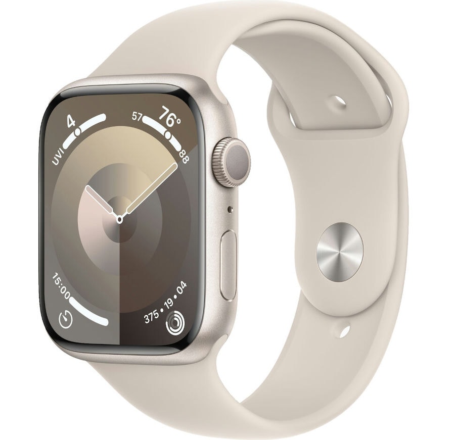 Умные часы Apple Watch Series 9 45mm Starlight Aluminum Case with Starlight Sport Band (M/L)