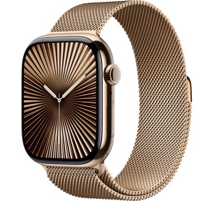 Умные часы Apple Watch Series 10 46mm Gold Titanium Case with Gold Milanese Loop (S/M)