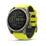 Умные часы Garmin Fenix 8 51mm SOLAR Sapphire Titanium with Amp Yellow/Graphite Silicone Band (010-02907-21)