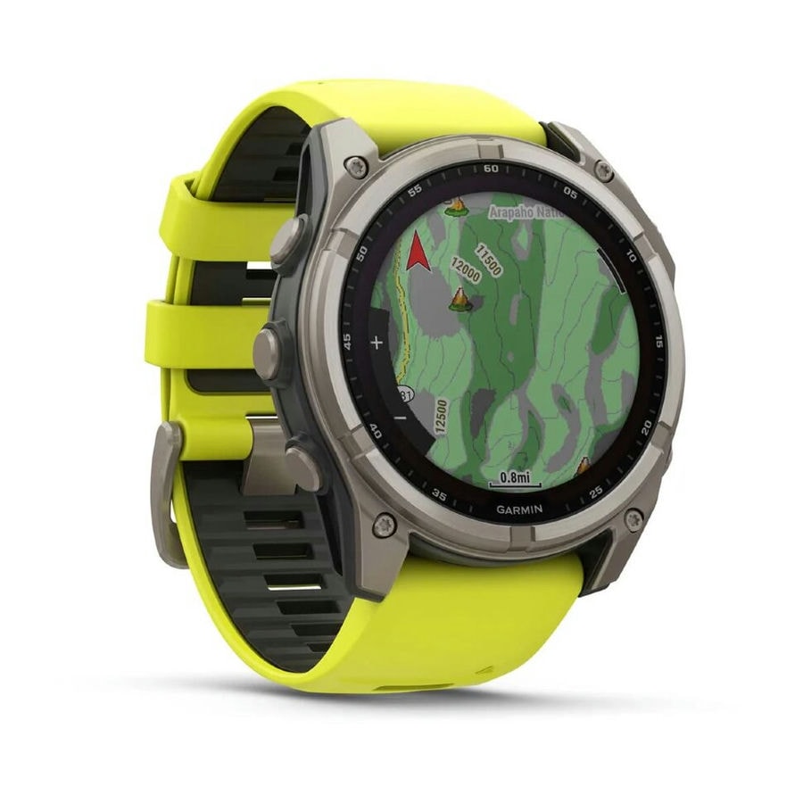 Умные часы Garmin Fenix 8 51mm SOLAR Sapphire Titanium with Amp Yellow/Graphite Silicone Band (010-02907-21)