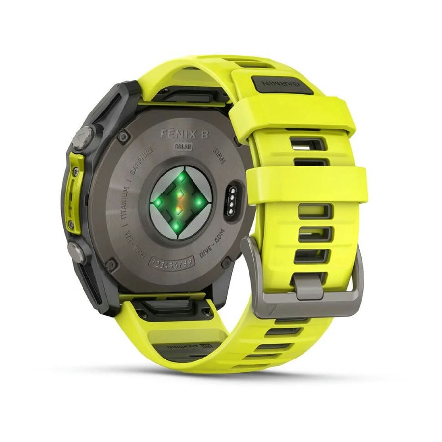 Умные часы Garmin Fenix 8 51mm SOLAR Sapphire Titanium with Amp Yellow/Graphite Silicone Band (010-02907-21)