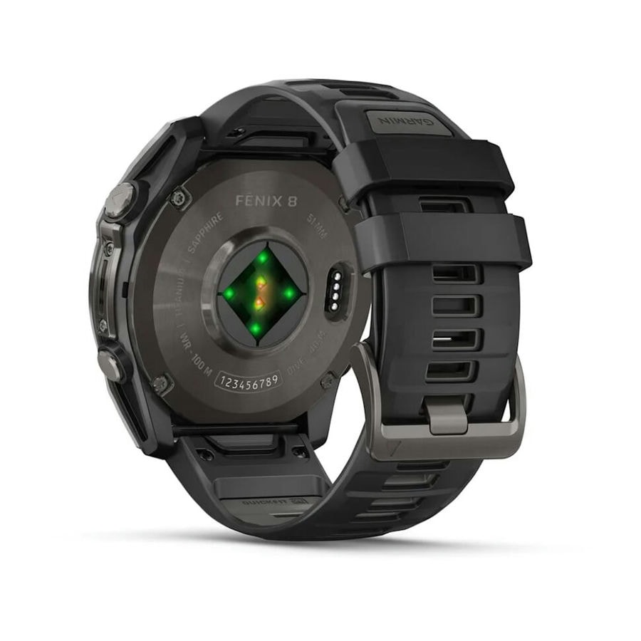Умные часы Garmin Fenix 8 51mm AMOLED Sapphire Carbon Gray DLC Titanium with Black/Pebble Gray Silicone Band (010-02905-20)