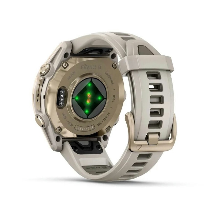 Умные часы Garmin Fenix 8 43mm AMOLED Sapphire Soft Gold with Fog Gray/Dark Sandstone Silicone Band (010-02903-10)