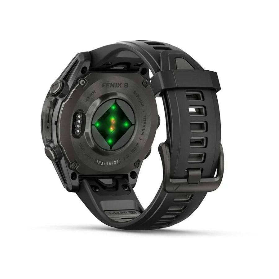Умные часы Garmin Fenix 8 43mm AMOLED Sapphire Carbon Gray DLC Titanium with Black/Pebble Gray Silicone Band (010-02903-21)
