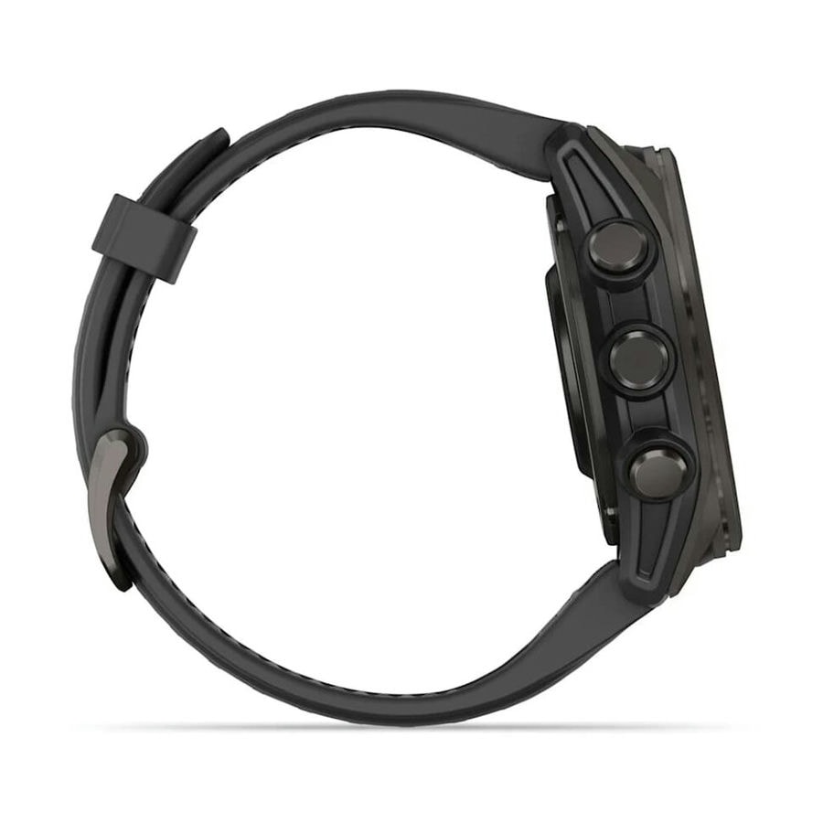 Умные часы Garmin Fenix 8 43mm AMOLED Sapphire Carbon Gray DLC Titanium with Black/Pebble Gray Silicone Band (010-02903-21)