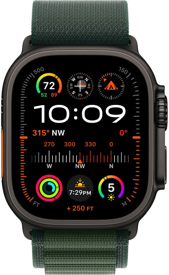 Умные часы Apple Watch Ultra 2 2024 49mm Black Titanium Case with Dark Green Alpine Loop (L)