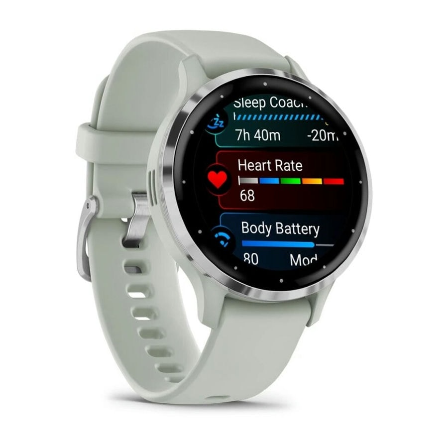 Умные часы Garmin Venu 3S 41mm Silver Stainless Steel Bezel with Sage Gray Case and Silicone Band (010-02785-01)