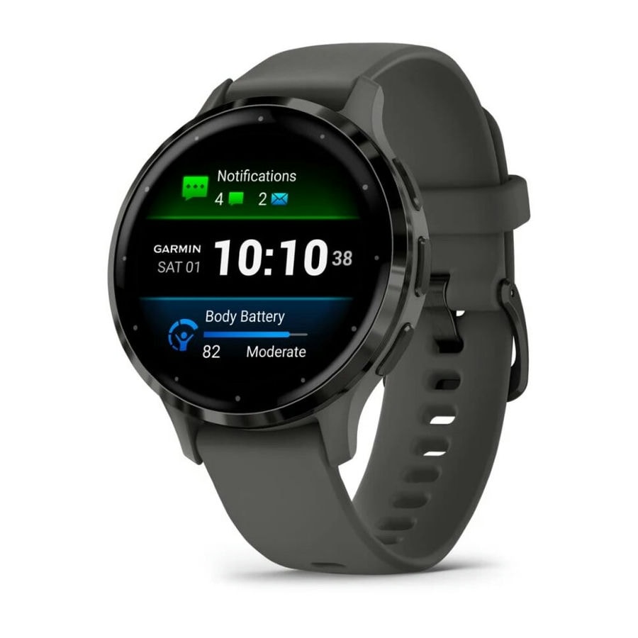 Умные часы Garmin Venu 3S 41mm Slate Stainless Steel Bezel with Pebble Gray Case and Silicone Band (010-02785-00)