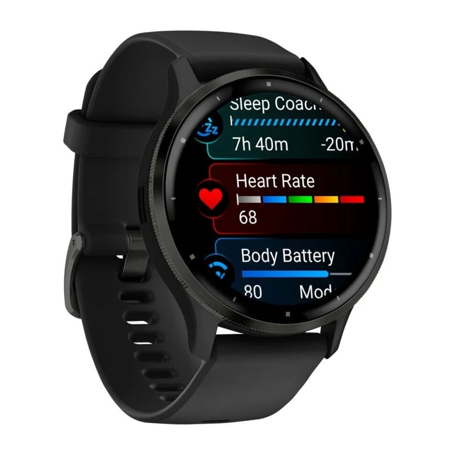Умные часы Garmin Venu 3 45mm Slate Stainless Steel Bezel with Black Case and Silicone Band (010-02784-01)