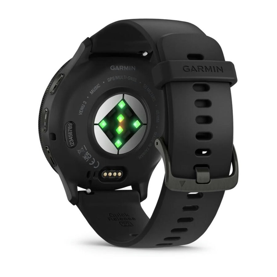 Умные часы Garmin Venu 3 45mm Slate Stainless Steel Bezel with Black Case and Silicone Band (010-02784-01)
