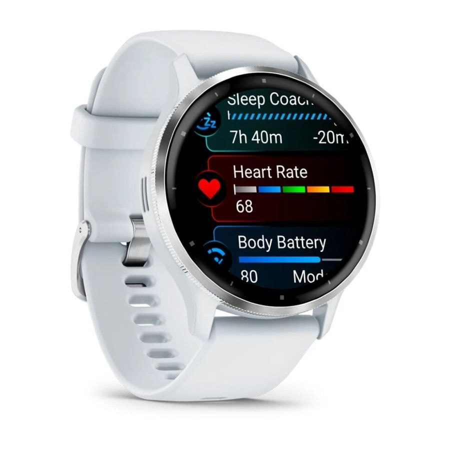 Умные часы Garmin Venu 3 45mm Silver Stainless Steel Bezel with Whitestone Case and Silicone Band (010-02784-00)