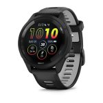 Умные часы Garmin Forerunner 265 46mm Black Bezel and Case with Black/Powder Gray Silicone Band (010-02810-10)
