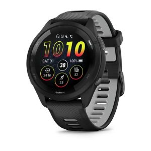 Умные часы Garmin Forerunner 265 46mm Black Bezel and Case with Black/Powder Gray Silicone Band (010-02810-10)