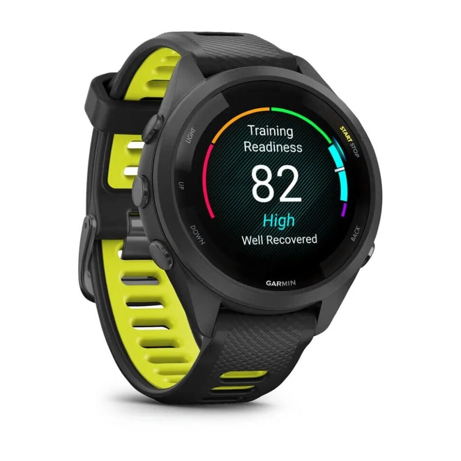 Умные часы Garmin Forerunner 265s 42mm Black Bezel and Case with Black/Amp Yellow Silicone Band (010-02810-03)