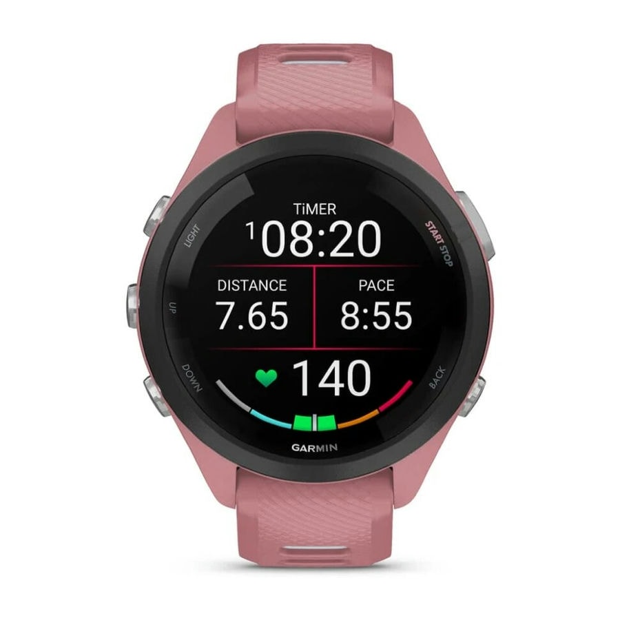Умные часы Garmin Forerunner 265s 42mm Black Bezel with Light Pink Case and Light Pink/Whitestone Silicone Band (010-02810-05)