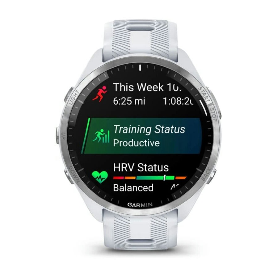 Умные часы Garmin Forerunner 965 Titanium Bezel with Whitestone Case and Whitestone/Powder Gray Silicone Band (010-02809-11)