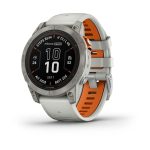 Умные часы Garmin Fenix 7 Pro 47mm SOLAR Sapphire Titanium with Fog Gray/Ember Orange Band (010-02777-21)