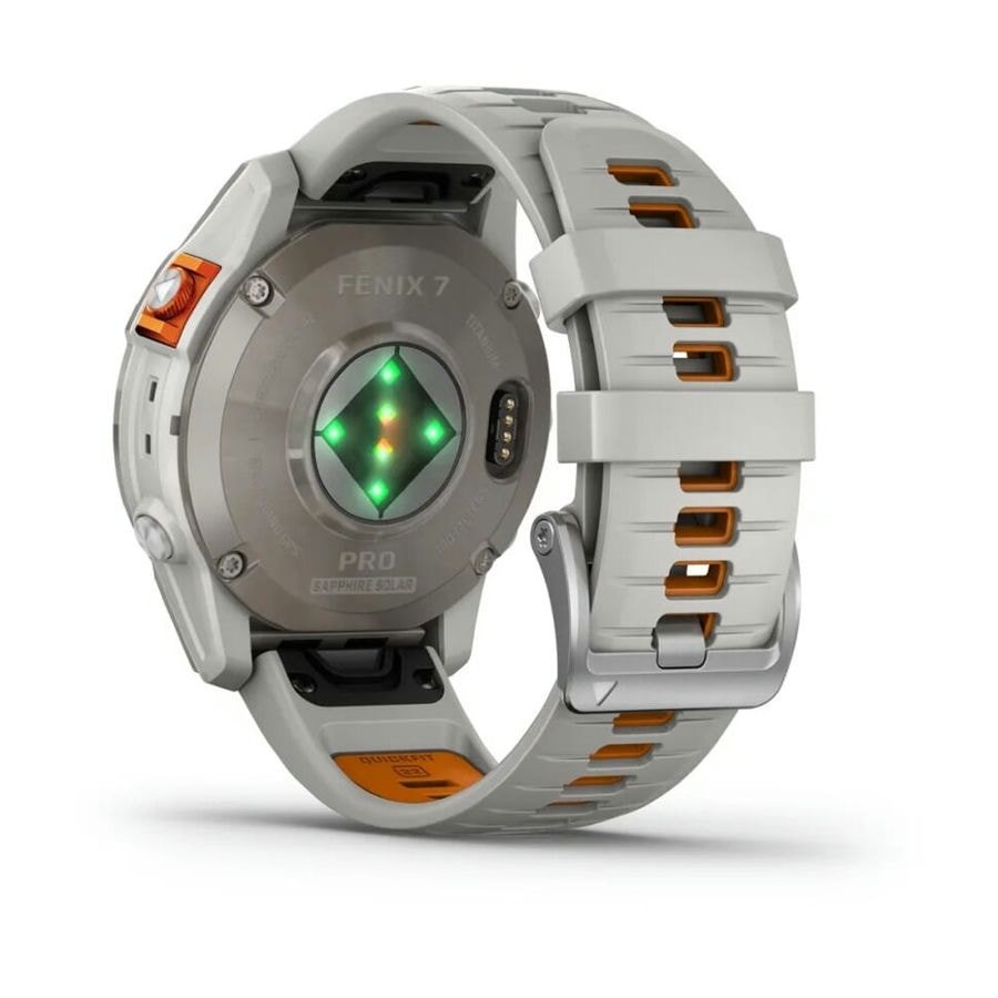 Умные часы Garmin Fenix 7 Pro 47mm SOLAR Sapphire Titanium with Fog Gray/Ember Orange Band (010-02777-21)