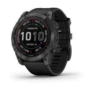 Умные часы Garmin Fenix 7X 51mm SOLAR Sapphire Carbon Gray DLC Titanium with Black Band (010-02541-11)