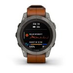 Умные часы Garmin Fenix 7 Pro 47mm SOLAR Sapphire Titanium with Chestnut Leather Band (010-02777-30)