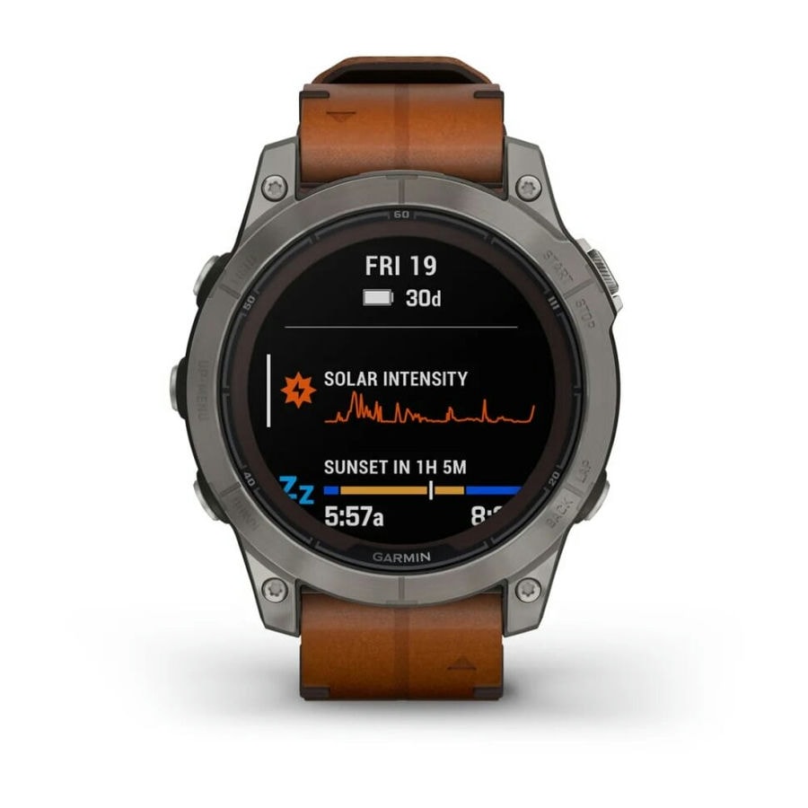 Умные часы Garmin Fenix 7 Pro 47mm SOLAR Sapphire Titanium with Chestnut Leather Band (010-02777-30)