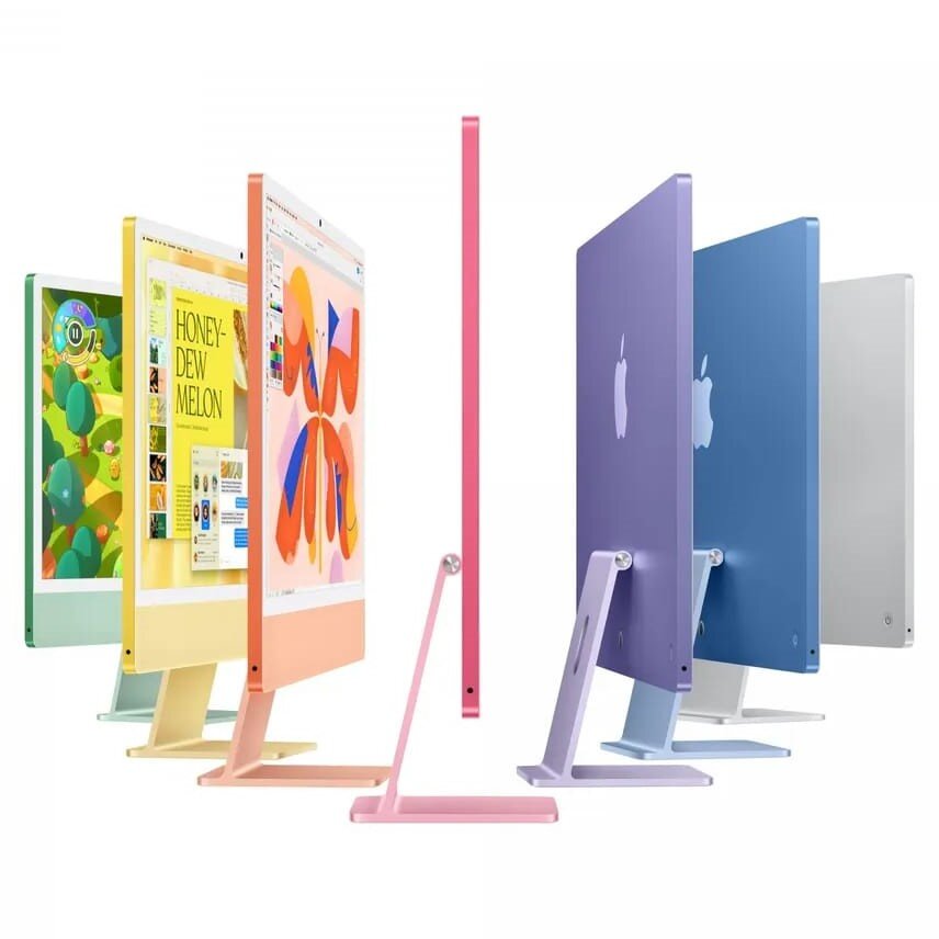 Моноблок Apple iMac 24″ 2024 Retina 4.5K MWUH3 (M4 8-core GPU, 16/256GB) Фиолетовый