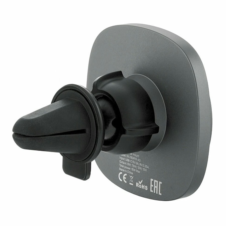 Автомобильный держатель с беспроводной зарядкой uBear Way Magnetic car mount Qi2 Черный