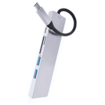 Стыковочная станция VLP USB-C Multiport Hub 6 в 1 Серебро