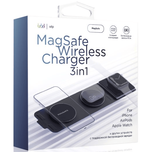 Беспроводное зарядное устройство VLP M-Charger для Apple 3 в 1 Черный