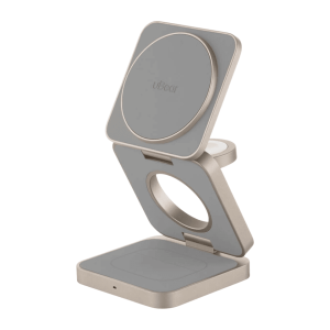 Беспроводное зарядное устройство uBear Balance 3 в 1 MagSafe Титан