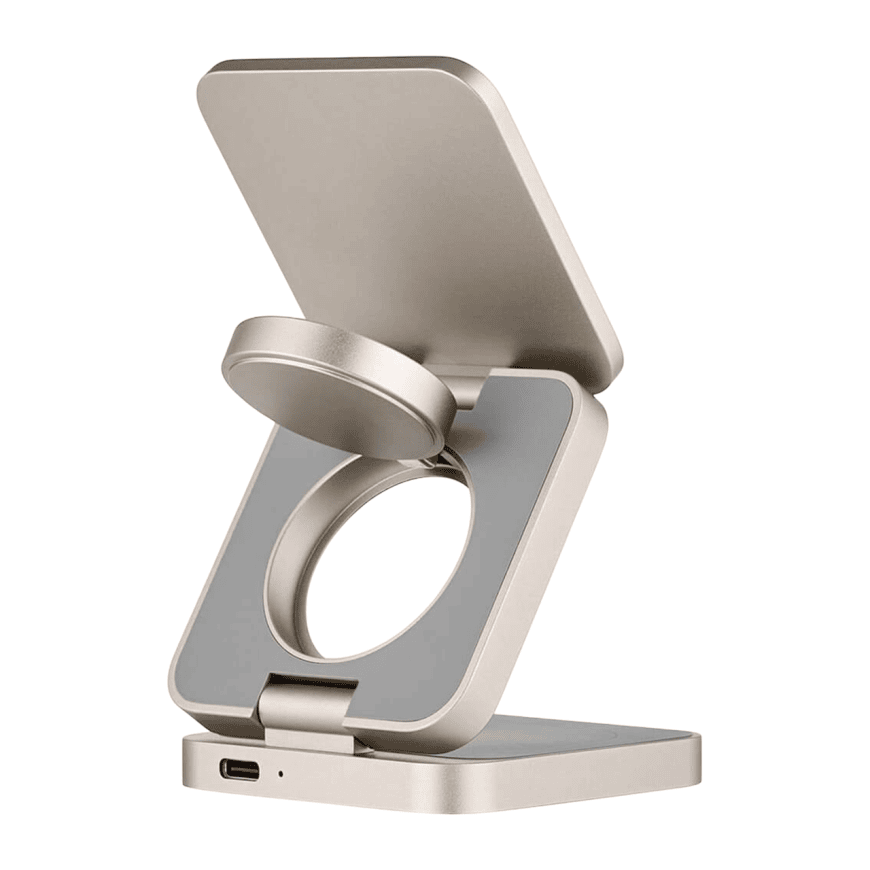 Беспроводное зарядное устройство uBear Balance 3 в 1 MagSafe Титан