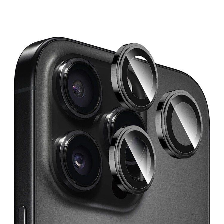 Защитное стекло на камеру HOCO V12 Plus для iPhone 16 Pro/16 Pro Max Черный