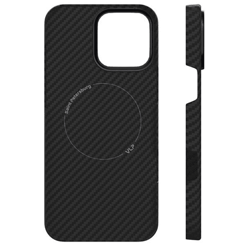 Чехол защитный VLP Kevlar Case с MagSafe для iPhone 16 Pro Max Черный