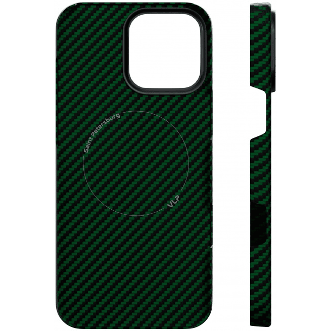 Чехол защитный VLP Kevlar Case с MagSafe для iPhone 16 Pro Max Зеленый