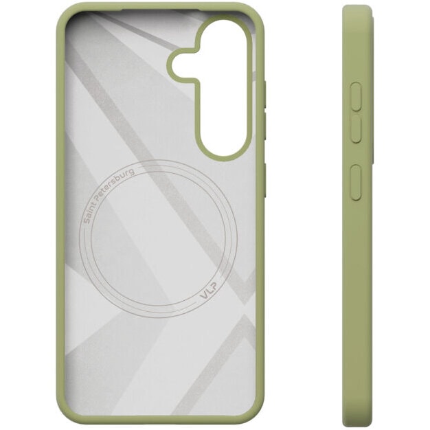 Чехол защитный VLP Aster Case с MagSafe для Samsung Galaxy S25 Зеленый