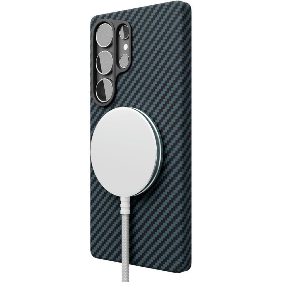 Чехол защитный VLP Kevlar Case MagSafe для Samsung Galaxy S25 Ultra Синий