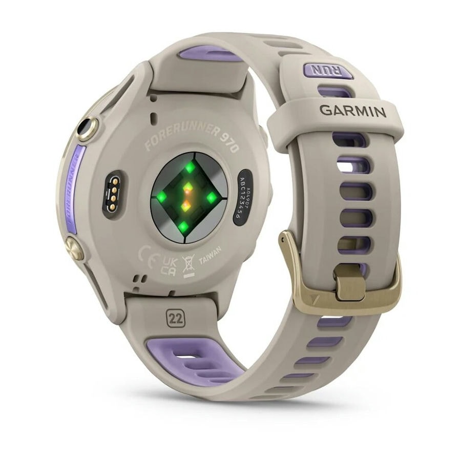 Умные часы Garmin Forerunner 970 Soft Gold Titanium with French Gray Case and French Gray/Translucent Indigo Band (010-02969-02)