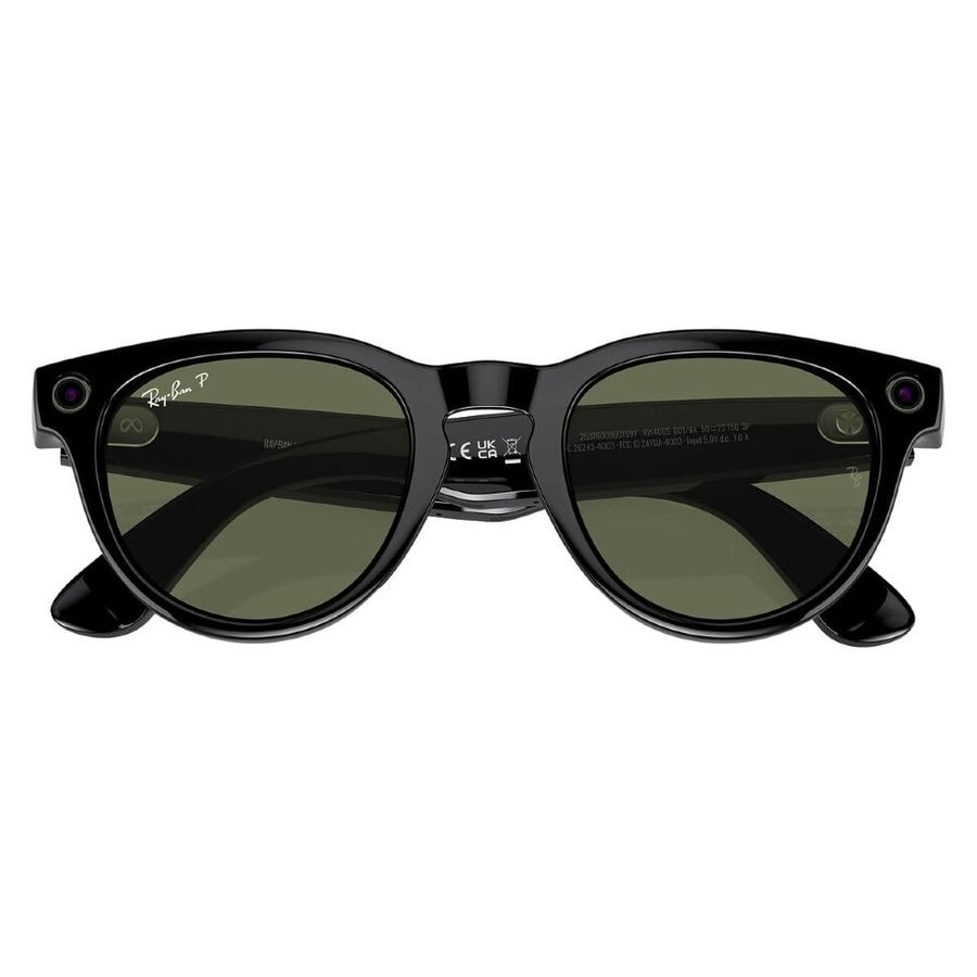 Умные очки Ray-Ban Headliner Shiny Black/Polarized G-15 Green (RW4009)