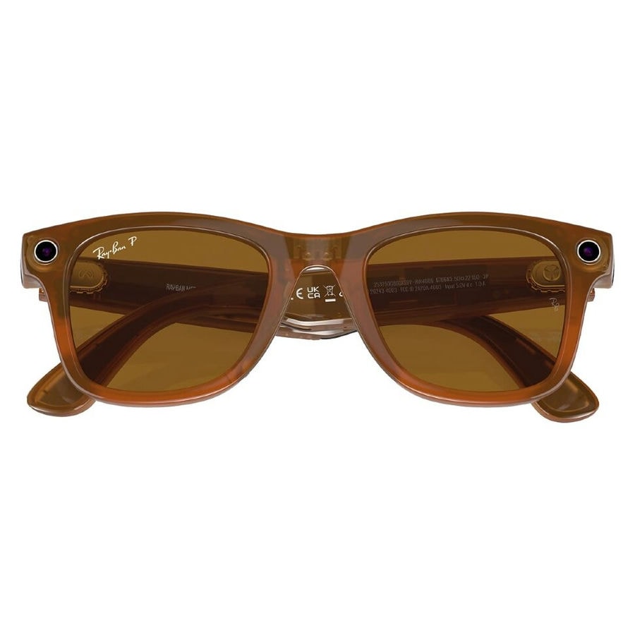Умные очки Ray-Ban Wayfarer Shiny Caramel/Polarized Brown (RW4008)